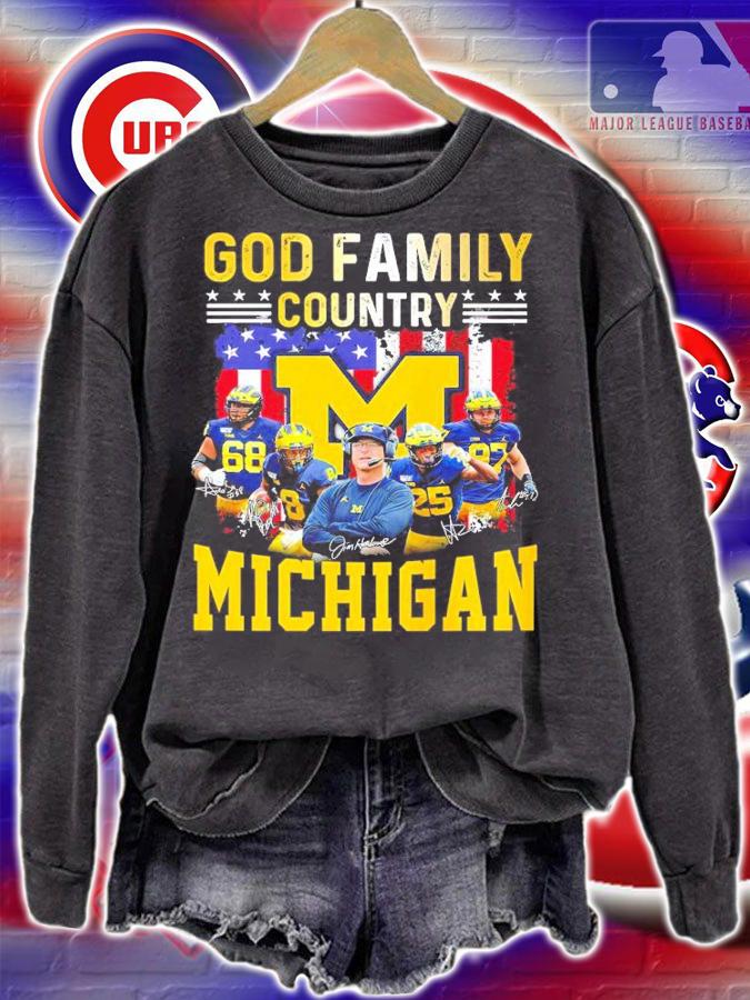 God Family country Michigan team signatures shirt sweatshirt