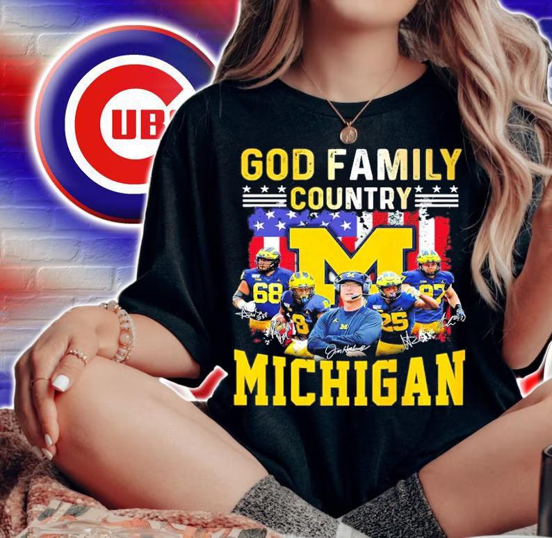 God Family country Michigan team signatures shirt woman shirt