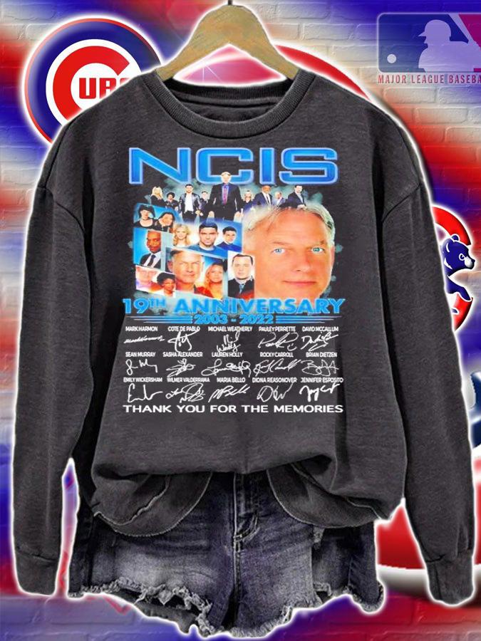 Official NCIS 19th Anniversary 2003-2022 Signatures Thank You For The Memories Shirt sweatshirt