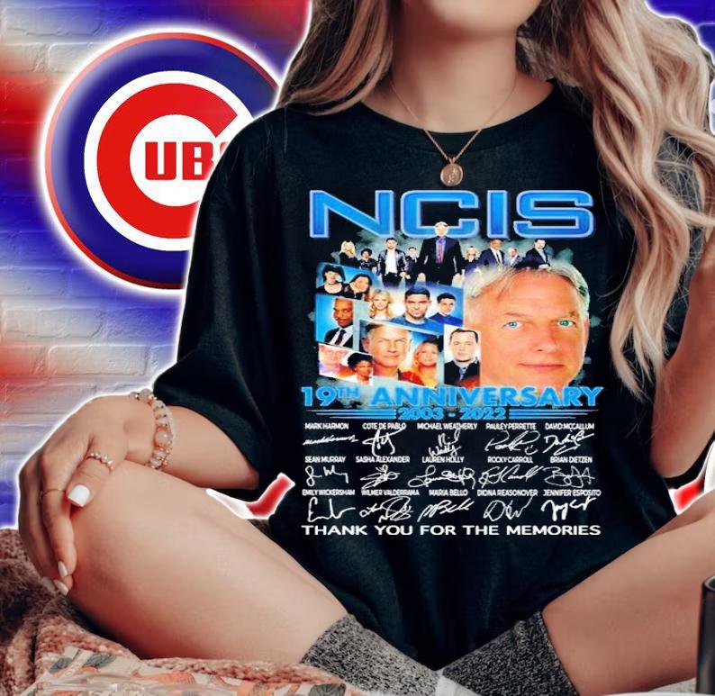 Official NCIS 19th Anniversary 2003-2022 Signatures Thank You For The Memories Shirt woman shirt