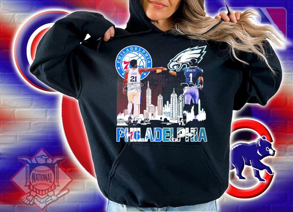 Philadelphia Joel Embiid Vs Jalen Hurts Signatures Shirt hoodie