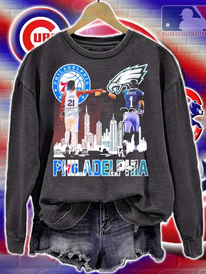 Philadelphia Joel Embiid Vs Jalen Hurts Signatures Shirt sweatshirt