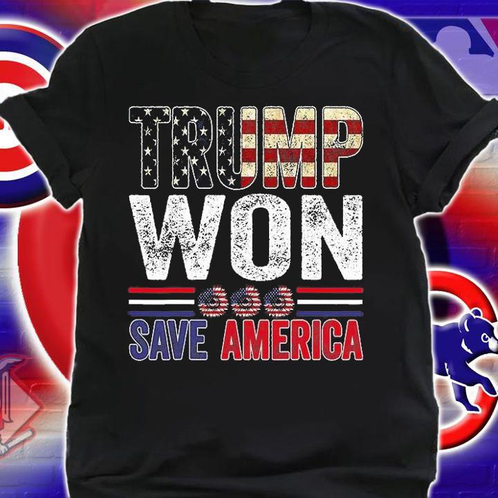 Trump Won Save America Flag 4th Of July Patriotic Flag USA Vintage T-Shirt