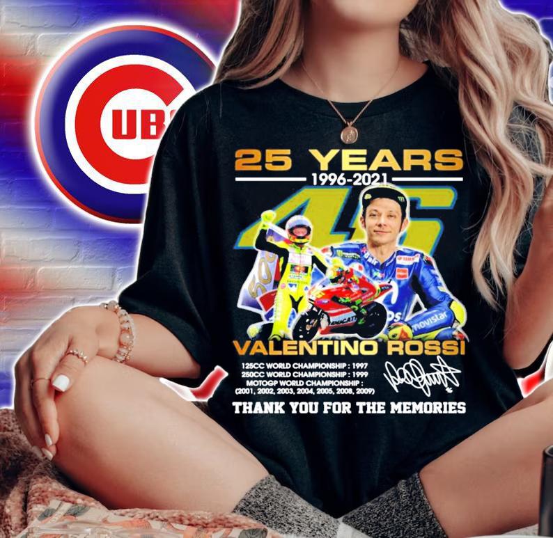 Valentino Rossi 25 years 1996-2021 signature t-shirt