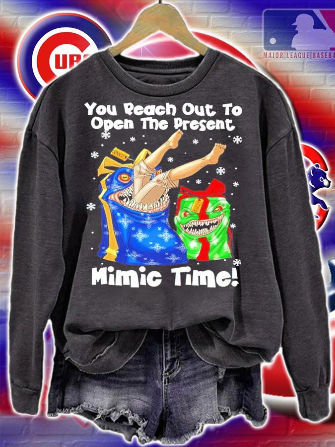 You Reach Out To Open The Present Mimic Time Christmas Shirt sweatshirt