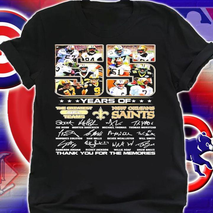 55 years of The Greatest NFL Teams New Orleans Saints thank you for the memories shirt shirt