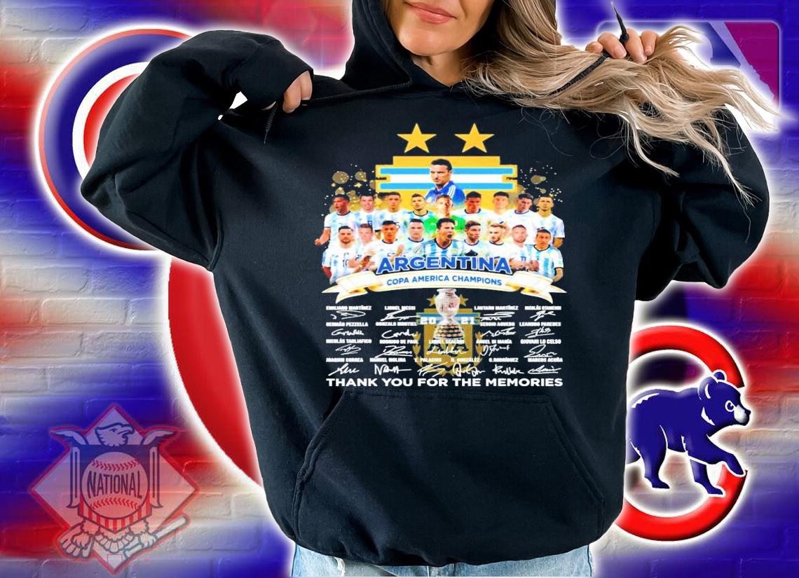 Argentina Copa America Champions signatures 2021 shirt hoodie