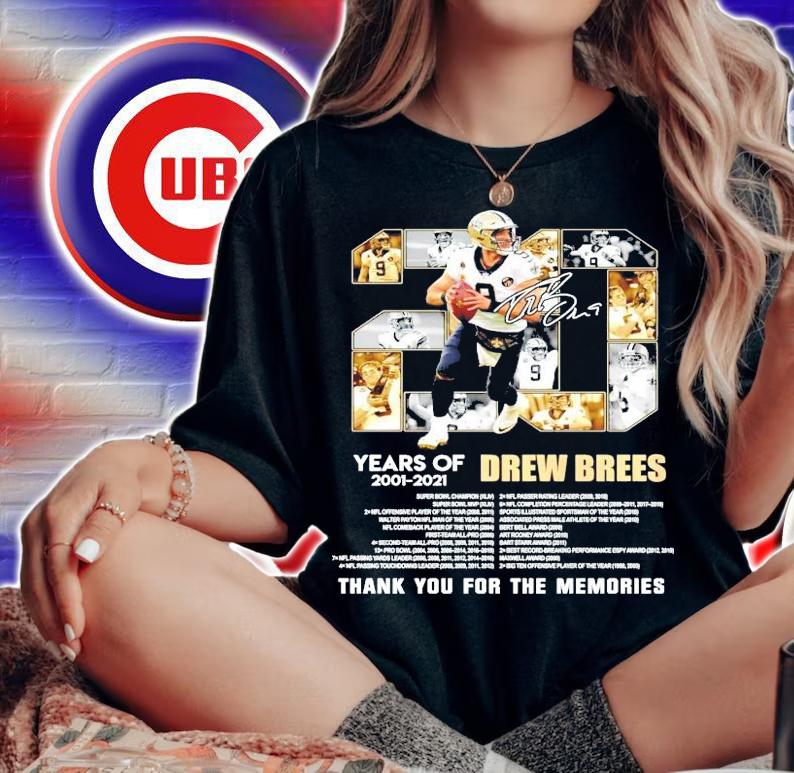 Drew Brees years of 2001-2021 signature thank you for the memories shirt woman shirt