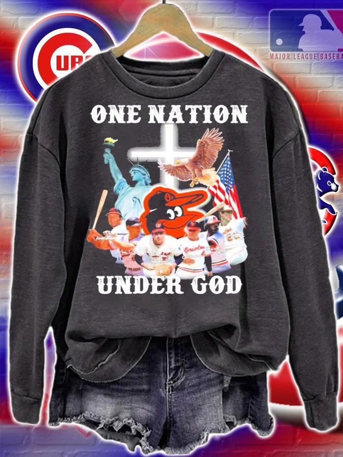 Baltimore Orioles one nation under god signatures shirt