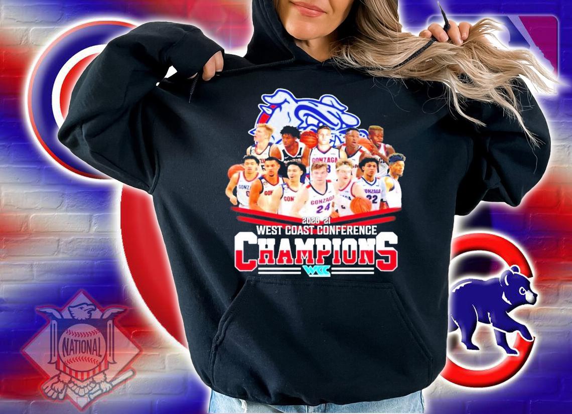 Gonzaga Bulldogs 2021-2021 West Coast Conference Champions teams shirt hoodie