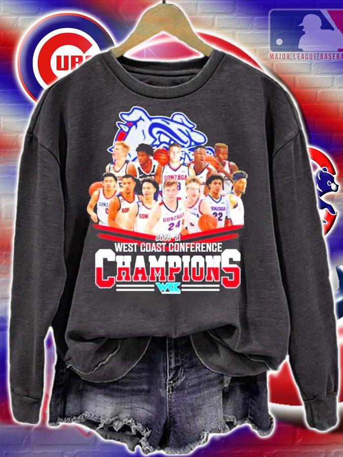 Gonzaga Bulldogs 2021-2021 West Coast Conference Champions teams shirt sweatshirt
