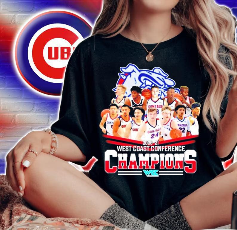 Gonzaga Bulldogs 2021-2021 West Coast Conference Champions teams shirt woman shirt