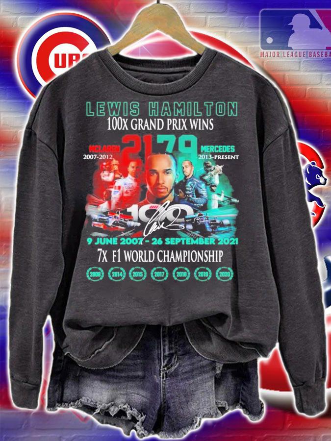 Lewis Hamilton 100X Grand Prix Wins signature shirt sweatshirt