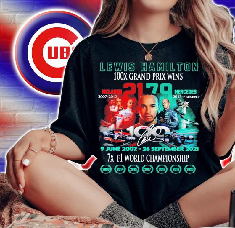 Lewis Hamilton 100X Grand Prix Wins signature shirt woman shirt