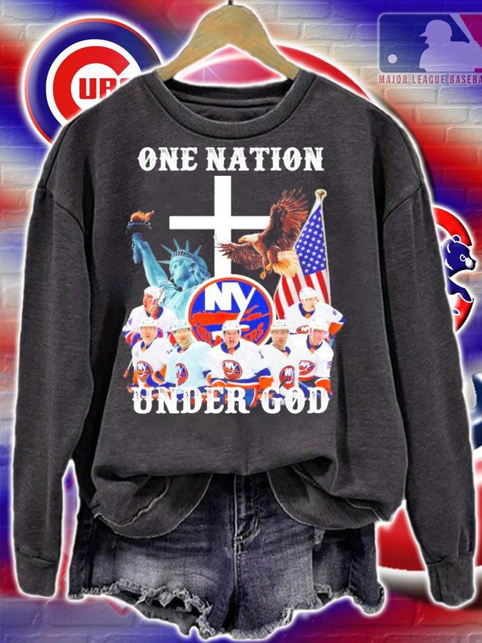 One nation under god New York Islanders t-shirt sweatshirt