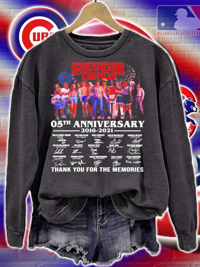 Stranger Things 05th anniversary 2016-2021 signatures shirt sweatshirt