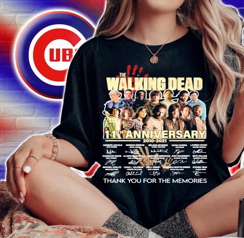 The Walking Dead 11th anniversary 2010-2021 thank you for the memories shirt woman shirt