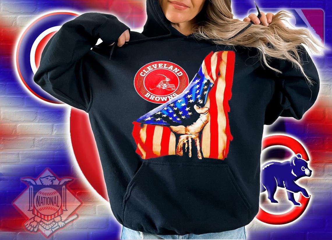Cleveland Browns logo American flag shirt hoodie