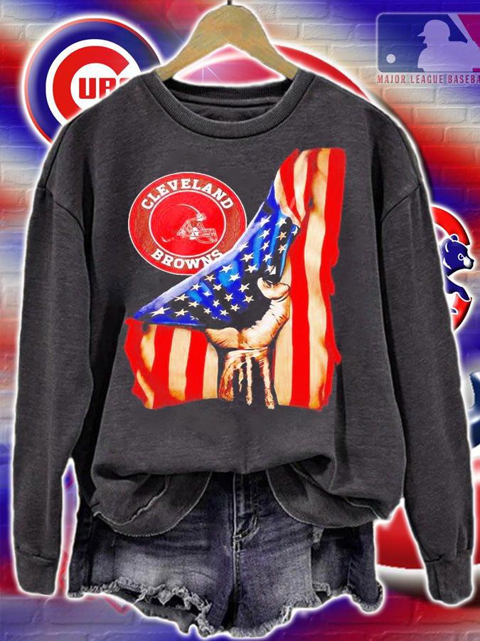 Cleveland Browns logo American flag shirt sweatshirt