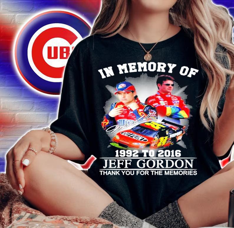 In memory Jeff Gordon signature thank you for the memories shirt woman shirt