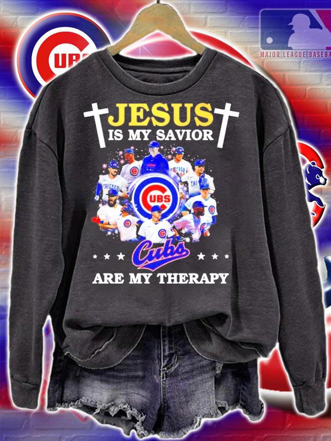 Jesus is my savior Cubs are my therapy shirt