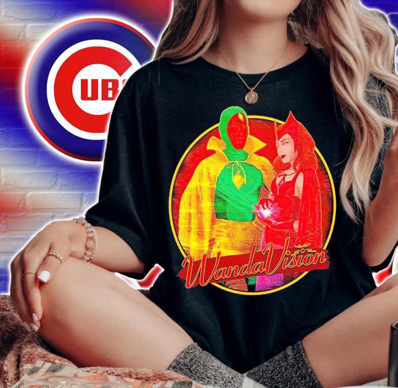 Marvel WandaVision Halloween Wanda and Vision T-shirt woman shirt