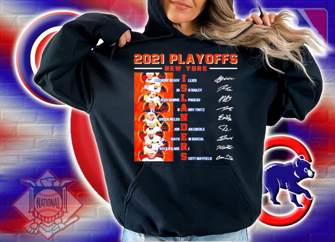 2021 Playoffs New York Islanders signatures shirt hoodie