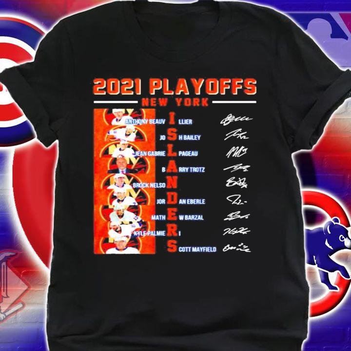 2021 Playoffs New York Islanders signatures shirt shirt