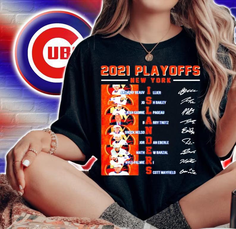 2021 Playoffs New York Islanders signatures shirt woman shirt