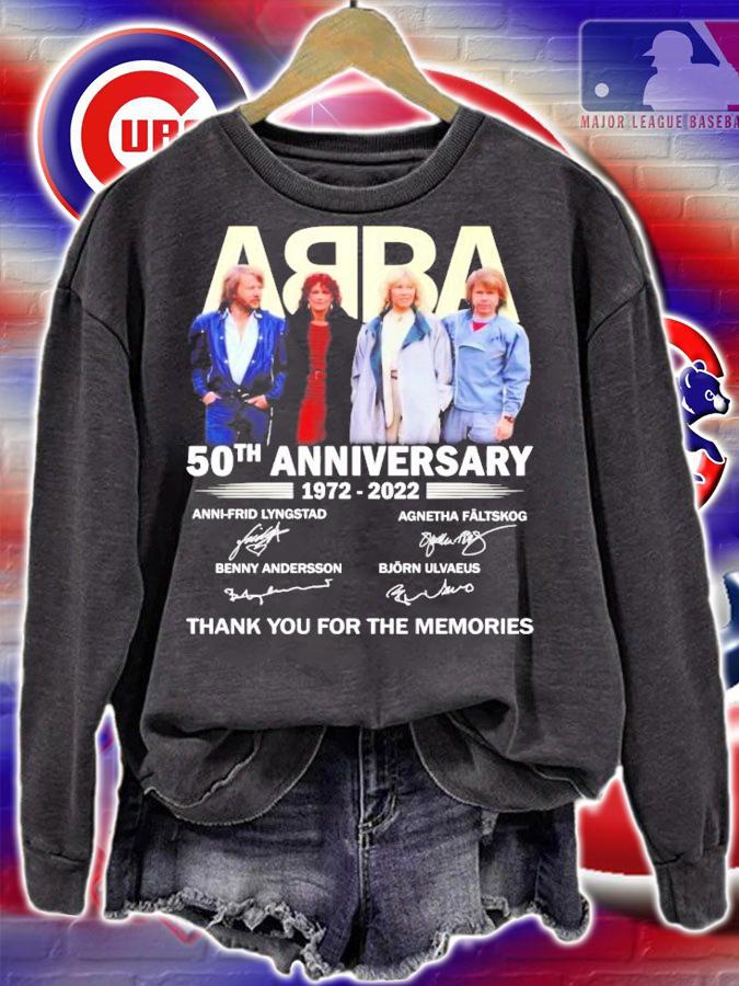 ABBA 50th anniversaries 1972-2022 signatures thank you for the memories shirt