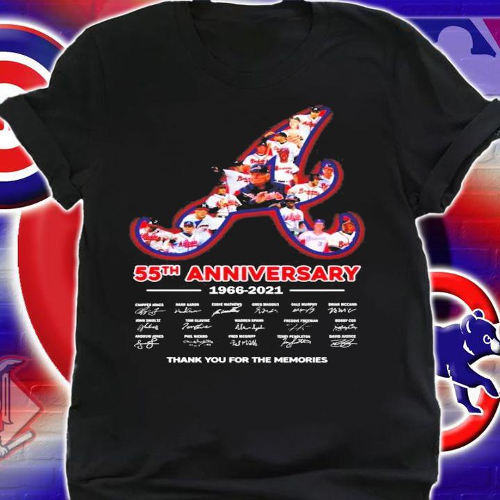 Atlanta Braves 55th anniversary 1966-2021 thank you for the memories shirt
