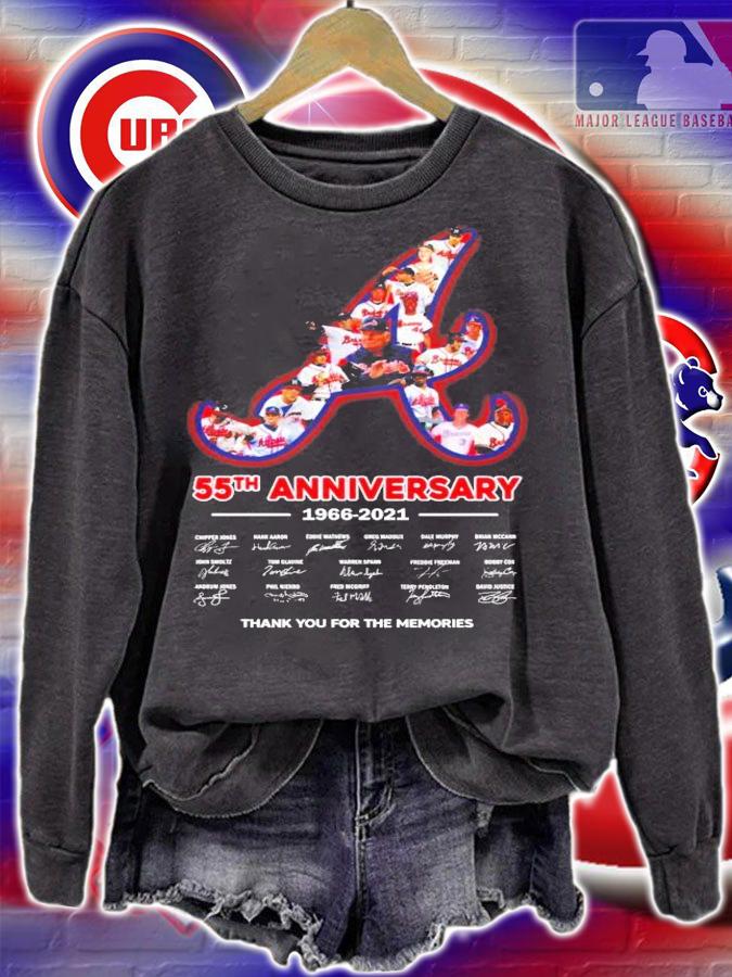 Atlanta Braves 55th anniversary 1966-2021 thank you for the memories shirt