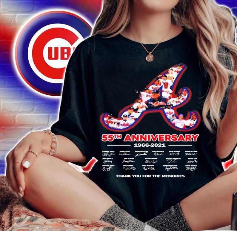 Atlanta Braves 55th anniversary 1966-2021 thank you for the memories shirt