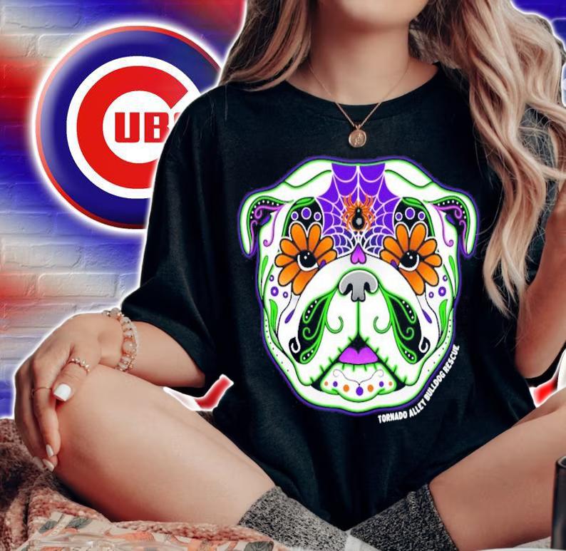 Bulldog Sugar Skull Shirt woman shirt