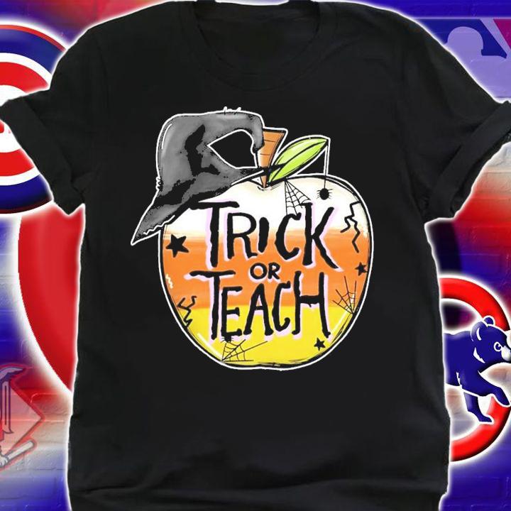 Halloween Trick Or Teach Apple Witch shirt