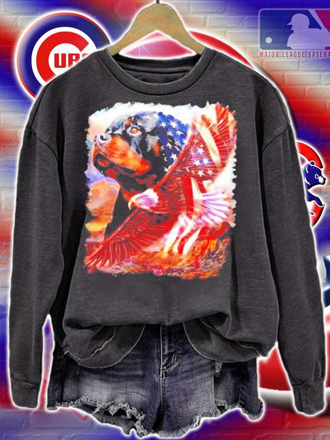 Rottweiler Eagle American Flag shirt