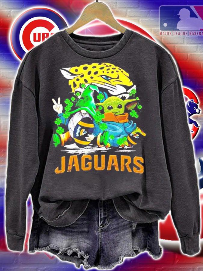 St.Patrick's day Gnome and Baby Yoda Jacksonville Jaguars shirt sweatshirt