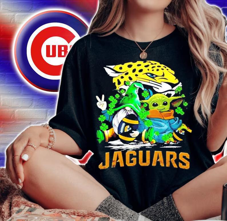 St.Patrick's day Gnome and Baby Yoda Jacksonville Jaguars shirt woman shirt