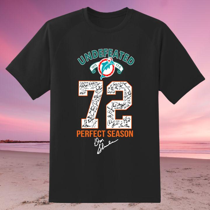 Miami Dolphins 1972 Undefeated 17-0 Perfect Season Signatures T-Shirt
