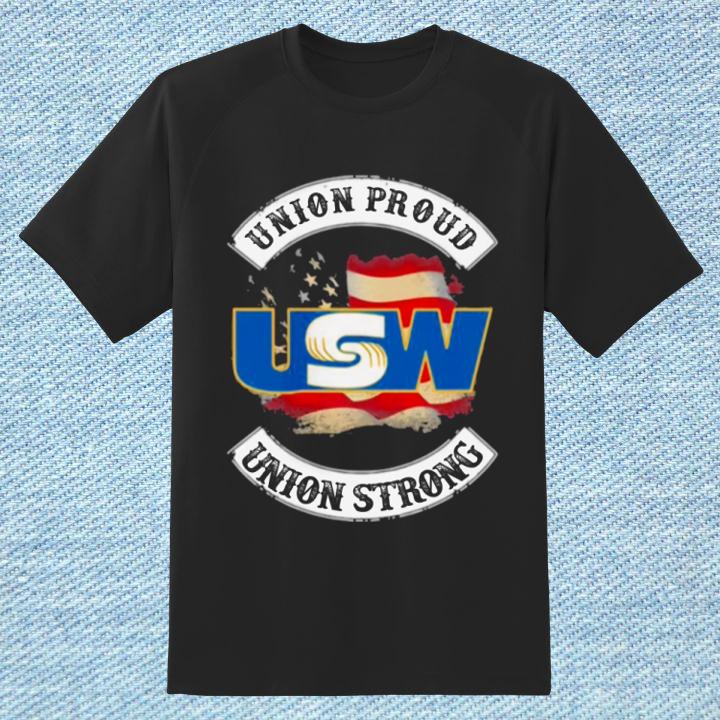 Personalized United Steelworkers Union Proud Usw Union Strong American Flag T-Shirt