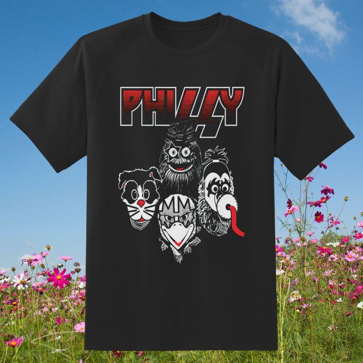 Premium Philly Mascots Sports Teams Style Kiss Band T-Shirt