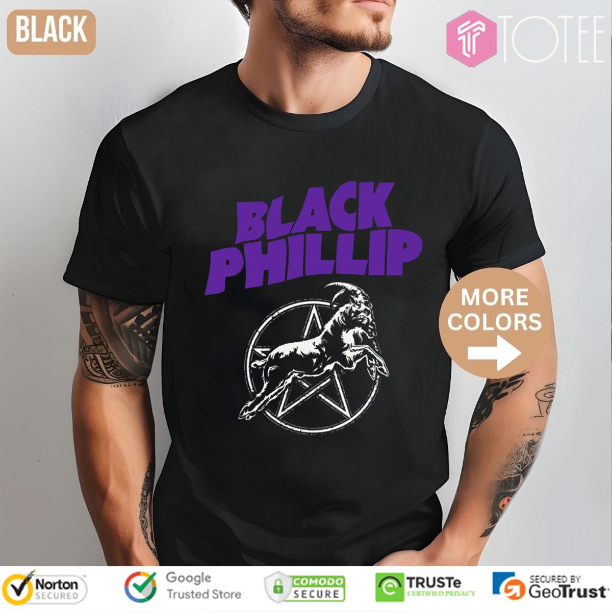 Black Phillip Parody Black Sabbath Metal Demon Goat Satanic Symbol T-Shirt