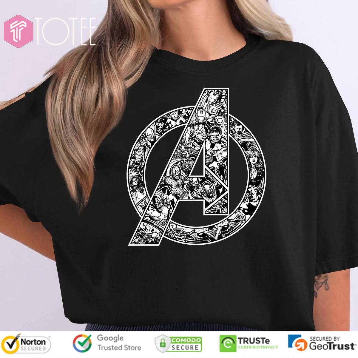 Marvel Comics Superheroes Inside The Avengers Logo T-Shirt