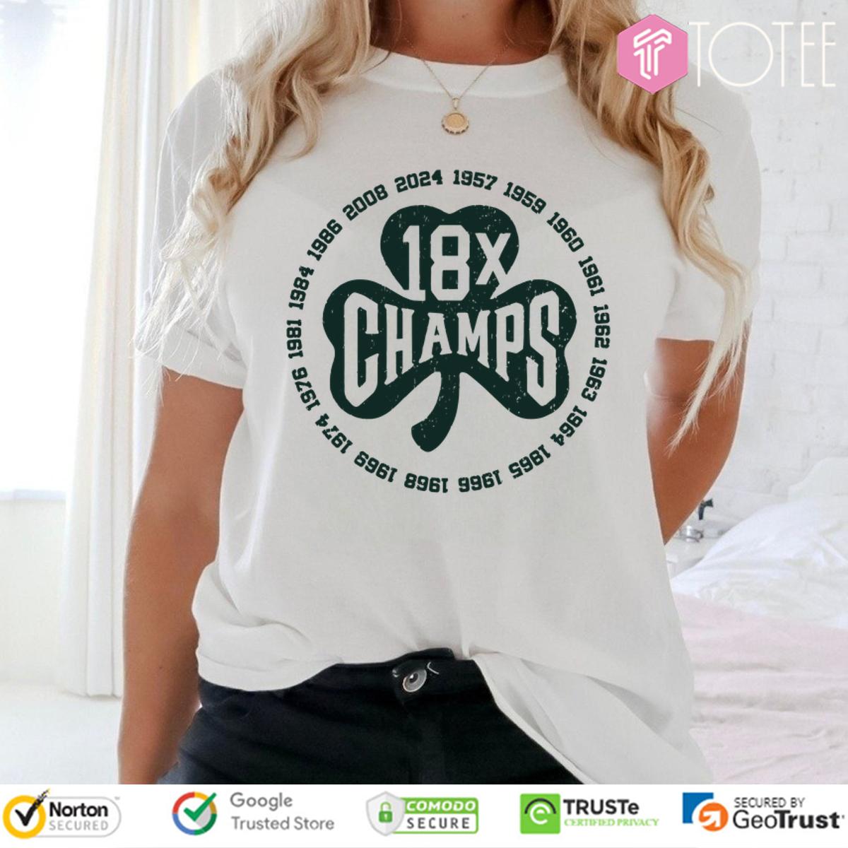 Boston Celtics 18X Champs Shamrock Shirt