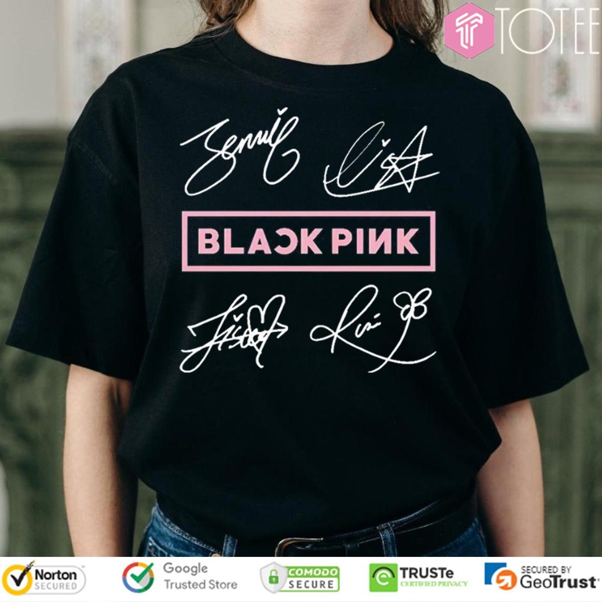 Black Pink World Tour 2025 Jisoo Jennie Lisa Rose Blink Signatures T-shirt